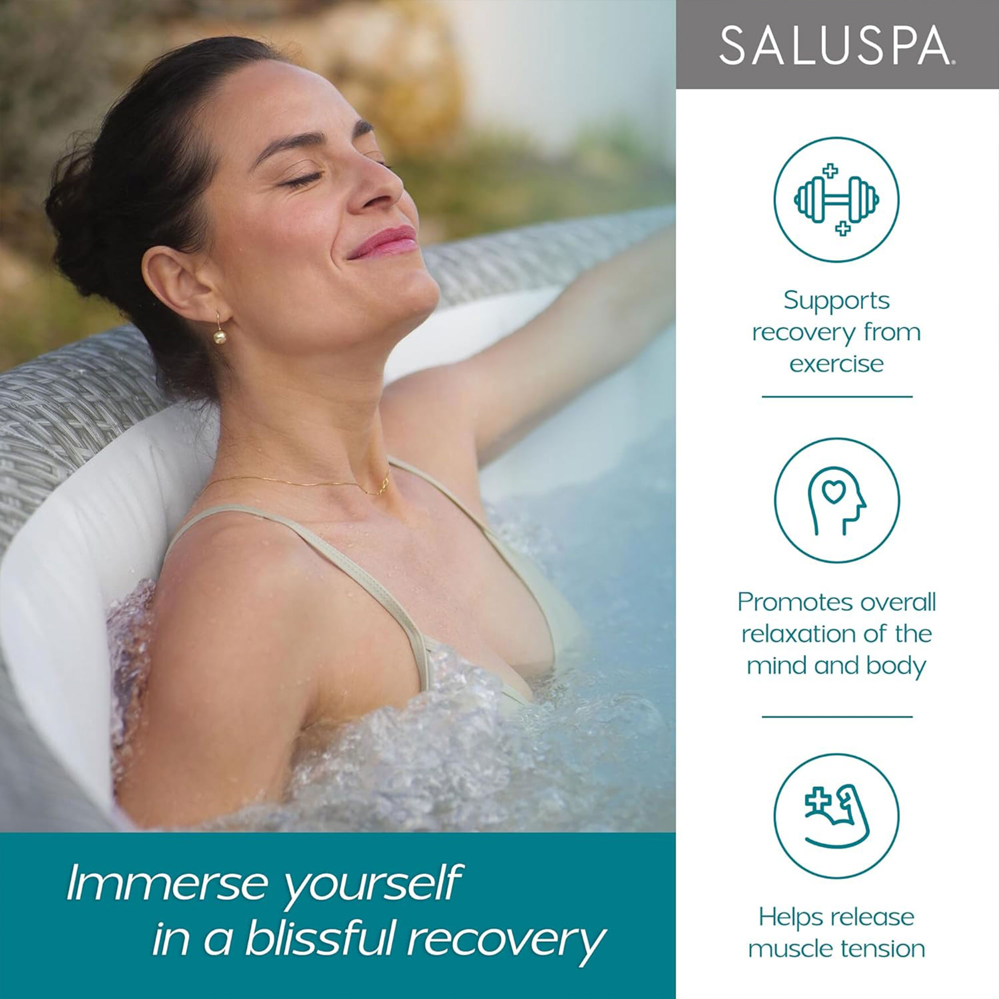 Bestway SaluSpa Cancun 2-4 Person Inflatable Hot Tub, Round Energy-Efficient Spa, 71"x26"