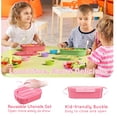 thumbnail image 4 of Lonchera Bento de 1,2 litros con 4 compartimentos y cubiertos para niños, adultos y niños pequeños. A prueba de fugas, apta para microondas, lavavajillas y refrigerador. Sin BPA (rosa)., 4 of 6