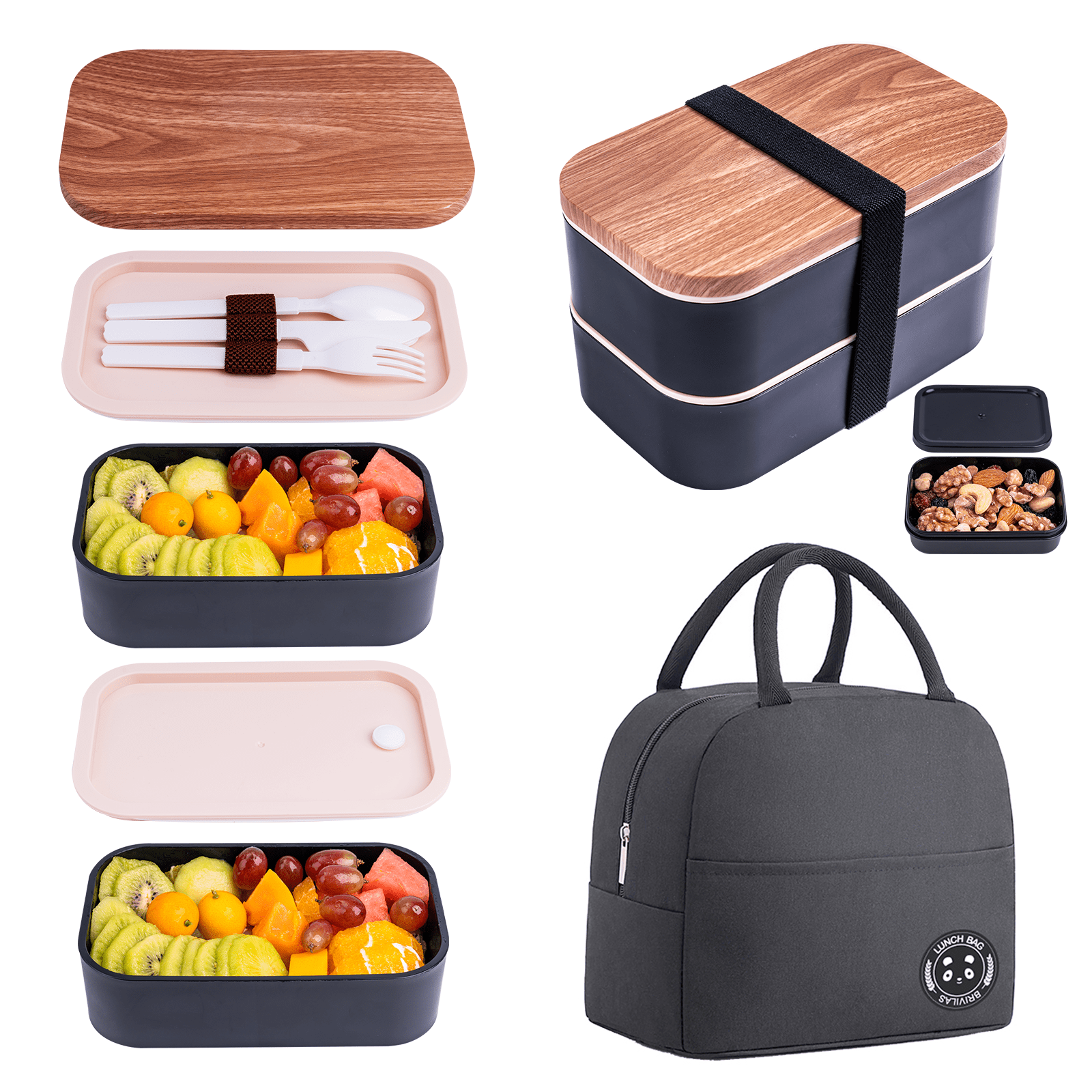 Japanese Bento Box,2 Layer Lunch Box , Meal Prep Lunch Container with