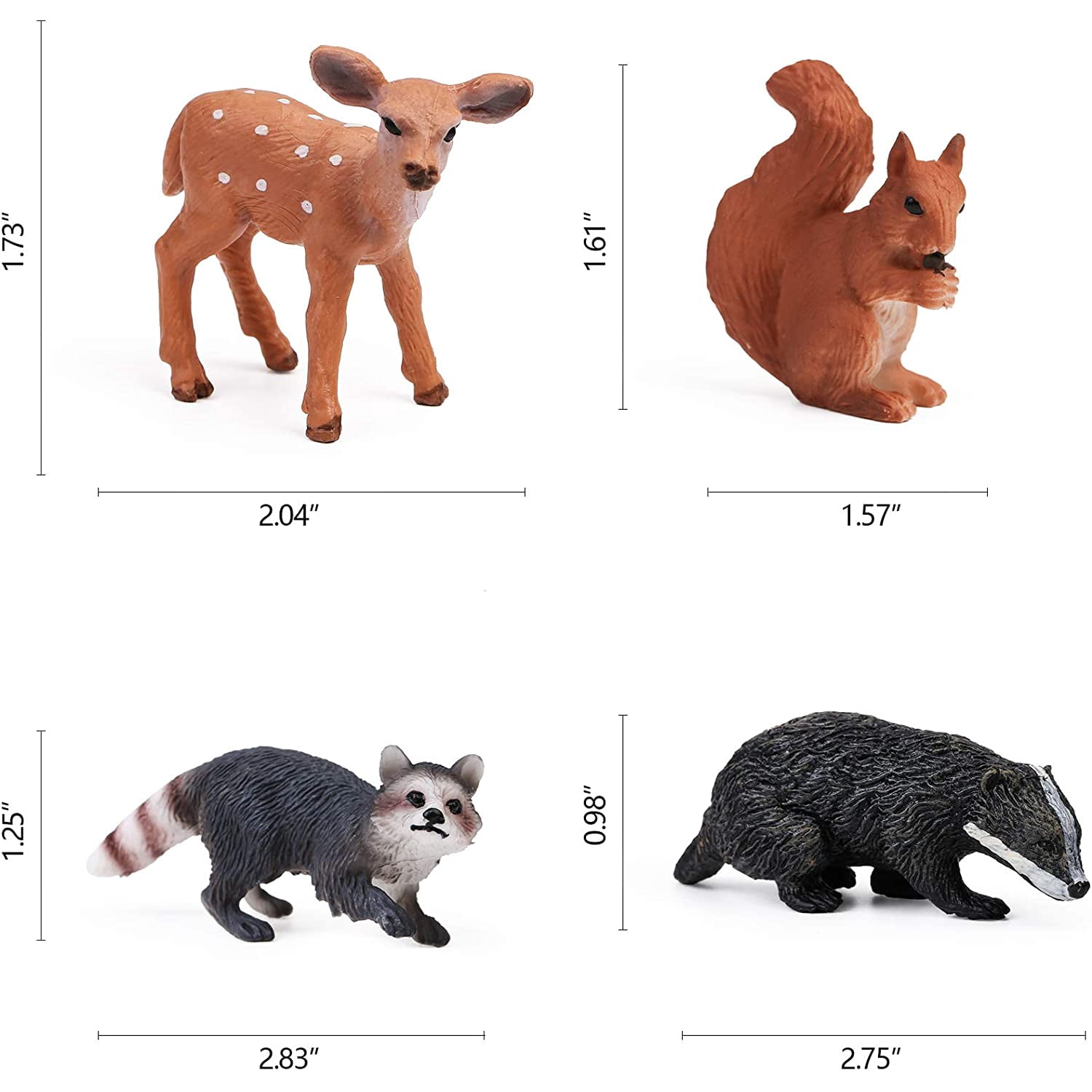 16PCS Forest Animals Baby Figures, Woodland Creatures Figurines, Miniature Toys Cake Toppers Cupcake Toppers Birthday Gift for Kids