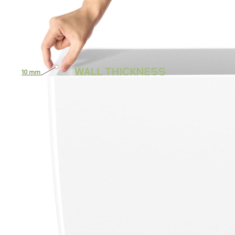Fiason 2-Pack 21 Inch Square White Planters photo 3