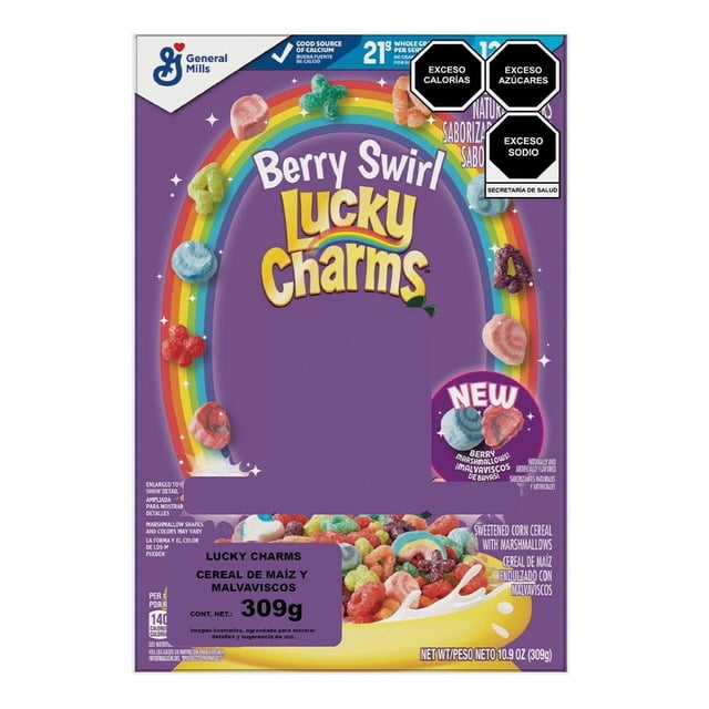 Cereal de maíz General Mills Lucky Charms malvaviscos 309 g