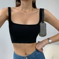 thumbnail image 2 of MESSUEN Cami Tank Top Bralettes for Women Square Neckline Camisole Tank Top Fit Scoop Neck Ribbed Knit Basic Crop Tops Cami Shirts Basic Tops for Woman Women’s Blouses Black L, 2 of 6
