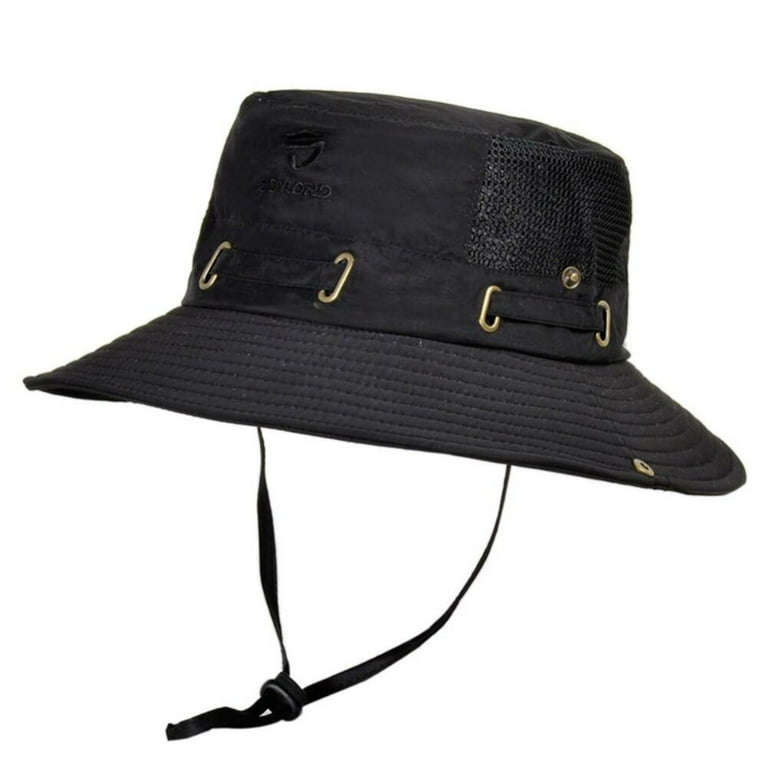 Men Bucket Hats Breathable Mesh Hiking Fishing Hat Summer Anti Shade Caps  Outdoor Male Wide Brim Beach Cap