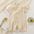 thumbnail image 2 of MEZZALL Baby Boy Girl Romper Solid Color Ribbed Bodysuit One-Pieces O-Neck Onesie Fall Jumpsuit Toddler Dailywear Cozy / 12-18 Months, 2 of 3