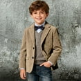 thumbnail image 5 of Boys Corduroy Formal Sport Coat Jacket For Kids Casual Autumn Spring Three Button Suit, 5 of 5