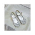thumbnail image 7 of Crocowalk Children Dress Shoes Sparkle Princess Shoe Bowknot Mary Jane Anti-Slip Glitter Kids Casual Performance Silver 8C, 7 of 7
