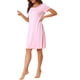 thumbnail image 4 of INSPIRE CHIC Camisón de Mujer de Manga Corta con Volantes, Vestido de Noche, Ropa de Casa, Camisones, Color Rosa, 4 of 6