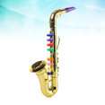 thumbnail image 1 of Toy Saxophone Kids Educational Toys Small 8 Rhythms Trumpet Plastic Toddler Mini Flute Golden, 1 of 5