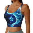thumbnail image 2 of Fotbe Blue Yin And Yang Sujetador Deportivo Largo sin Aros para Mujer con Almohadillas y Soporte Medio, Transpirable y Absorbente, Camiseta Tipo Chaleco o Tank Top-X-Large, 2 of 8
