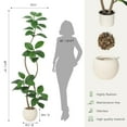 thumbnail image 3 of 5FT Artificial Plant Rubber Tree with White Sphere Resin Planter & Stone,Faux Plants Indoor Faux Floor Plant Faux Fiddle Leaf Fig Tree Indoor Artificial Tree Tall Plant Fake Tree for Home Decor, 3 of 7