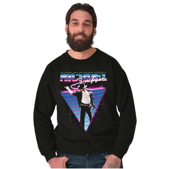 Michael Jackson 80s Iconic Pop Pose Graphic Pullover Crewneck Sweatshirt Brisco Brands S