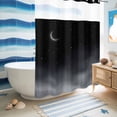 thumbnail image 5 of No Hook Shower Curtain, Night Stars Moon Shower Curtains for Bathroom with See Through Top Window, Modern Abstract Art Cloud Fog Waterproof & Washable Bath Curtain Extra Long 72"x96", 5 of 9