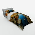 thumbnail image 3 of Ambesonne Nature Bedding Set 4 Pcs, River Between Cliffs, Queen, Blue Orange, 3 of 3