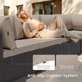 thumbnail image 2 of Patio Furniture Set - All-Weather - 7 Piece Patio Outdoor Conversation Set, Modular Wicker Rattan Sectional Sofa for Backyard, Garden, Poolside, Balcony, Porch, Patio, Black/Khaki, 2 of 7