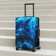 thumbnail image 2 of Lsque Ice Blue Fire Wolf Printed Luggage Cover, Travel Luggage Protector,Scratch and Dirt Resistant, Fits 18-32 Inch Luggage - Large, 2 of 9