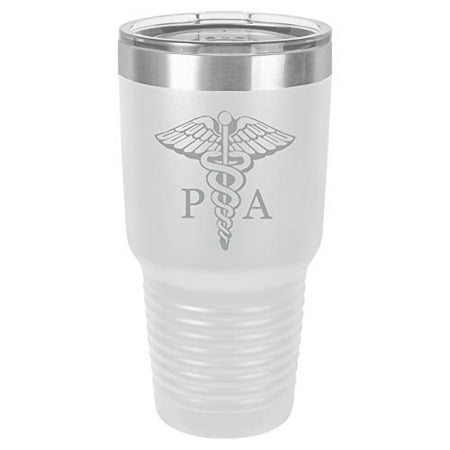

Tumbler Stainless Steel Vacuum Insulated Travel Mug PA Physician Assistant Caduceus (White 30 oz)
