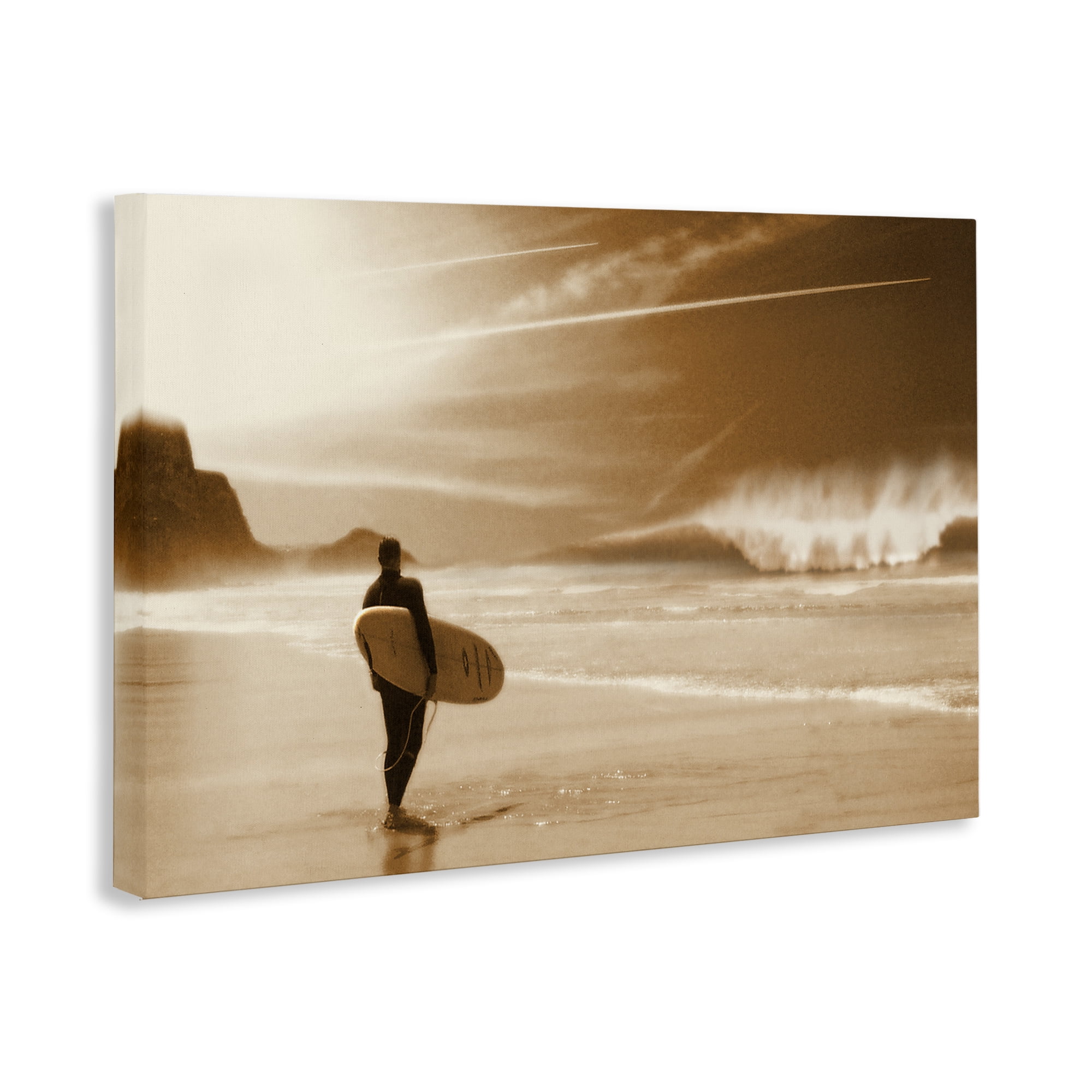 Stupell Industries Out Of The Sun Surfer Coastal Photography Gallery Wrapped Canvas Art Print Wall Art, 45 x 30