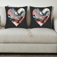 thumbnail image 3 of Set of 2 Decorative Throw Pillow Covers 18x18in - Heart - Shaped Colorful Marbled Design on Black Background for Couch Bed Car, 3 of 8
