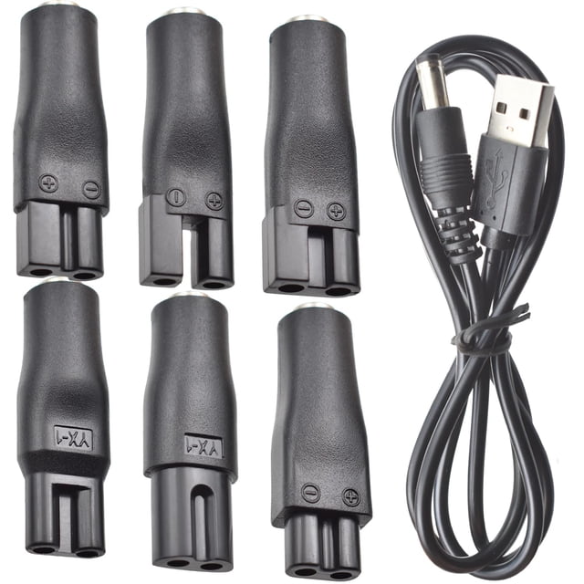 Set de cargador BOEEA 5V con 7 cables de alimentación para cortadoras de cabello