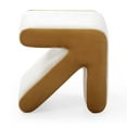 thumbnail image 2 of Modern Arrow Design Ottoman, Upholstered Velvet Foot Stool, Multifaceted Bench Coffee Table for Livingroom Bedroom Office, Beige + Gold, 2 of 5