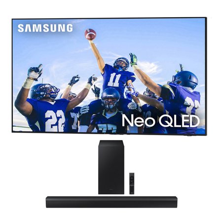 Samsung QN75QN85CAFXZA 75" 4K Neo QLED Smart TV with Dolby Atmos with a Samsung HW-B450 2.1ch Soundbar and Subwoofer with Dolby Audio (2023)