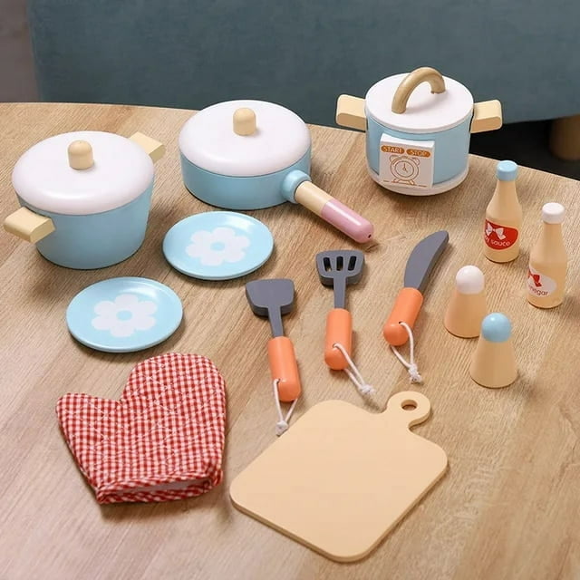 DIY Wooden Toy Simulation Kitchen Model Set Pretend Play Bread Machine Montessori Early Education Toys For Children Kids
