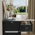 thumbnail image 5 of PulseFay Farmhouse 5 Drawer Dresser for Bedroom, 47" Tall Chest of Drawers, Wood White Dresser with Deep Drawers, Storage Dressers Organizer for Bedroom, Living Room, Hallay, Black, 5 of 8