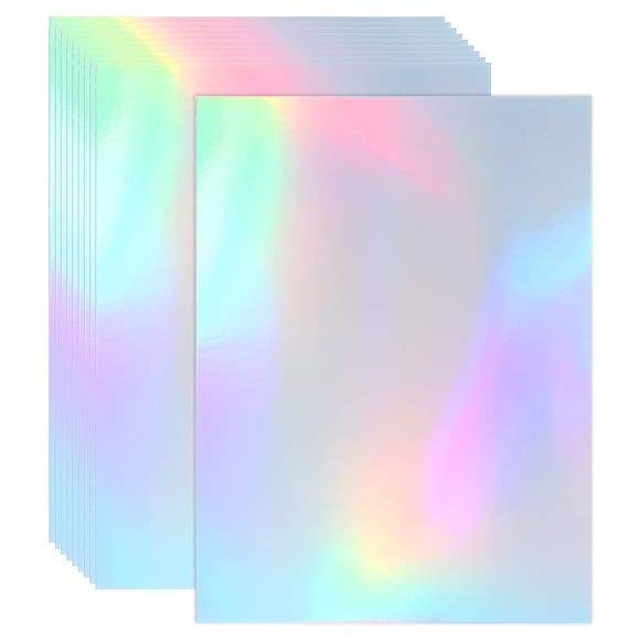 Uxcell 9.5"x7" Holographic Cardstock, 20 Pack Metallic Iridescent Mirror Paper Foil Board Reflective Sheets, Style 1