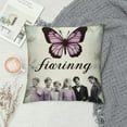 thumbnail image 2 of HENGT  Butterfly Throw Pillow Covers Decorative Gifts Cushion Cover Home Family Faith Hope Love Words Pillowcase Square Couch Pillow Vintage Style Summer Home Decoration (Purple), 2 of 5