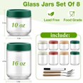 thumbnail image 3 of Oillase 8 Pack Overnight Oats Containers with Lids, Large & Small Glass Mason Jars 16oz & 10 oz, Breakfast Oatmeal Container to Go, Salad Me, 3 of 7
