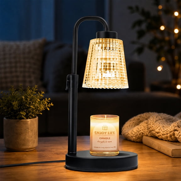 GUPUP Electric Candle Warmer Lamp with Timer, Adjustable Height Dimmable Candle Warmer Light with 2*50W Bulbs for Home Decor, Mom Girlfriend Gifts