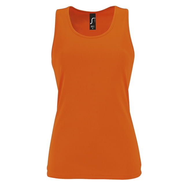 SOLS - Camiseta deportiva sin mangas para mujer (Naranja Neón)