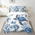 thumbnail image 2 of Erosebridal Sealife Turtle Bedding Queen Size,Ocean Animal Bed In A Bag Queen Size,Sea Wildlife Room Decorative,Reversible,Lightweight,7 Pieces, 2 of 5