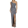 thumbnail image 1 of Prolriy Robes d'Invité de Mariage pour Femmes Dames une Épaule Ceinture Taille Fendue Plissée Robe à Paillettes Robe de Soirée pour Femmes 2025 Robe Formelle Grise m, 1 of 6