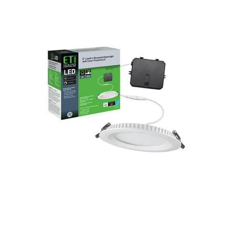 ETI 5" Color Preference Low Profile Canless LED Downlight, 900 Lumens, CCT: 2700K/3000K/4000K/5000K, 5347018