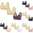 thumbnail image 3 of WREESH 3 Pack Push-Up Bra Women Solid Color Large Breathable No Underwire Bras Front Opening Bra Wrapped Up Cup Side Fold Breast Lift Bra Underwear Khaki, 3 of 3