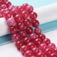 thumbnail image 2 of Dyed Natural Malaysia Jade Beads Strands Round Cerise 10mm Hole: 1.2mm about 19pcs/strand 7.09 inch(18cm) DIY, 2 of 3