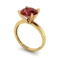 thumbnail image 2 of 2.5 ct Round Cut Natural Garnet Solitaire 14K Yellow Gold Womens Engagement Ring, 2 of 5