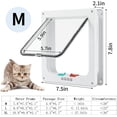 thumbnail image 2 of Xekoro Cat Door for Interior Exterior Door (Outer Size 7.75" x 7.5"), 4-Way Locking Flap for Cats &amp; Dogs(Circumference < 20"), Weatherproof Pet Door, White, 2 of 7