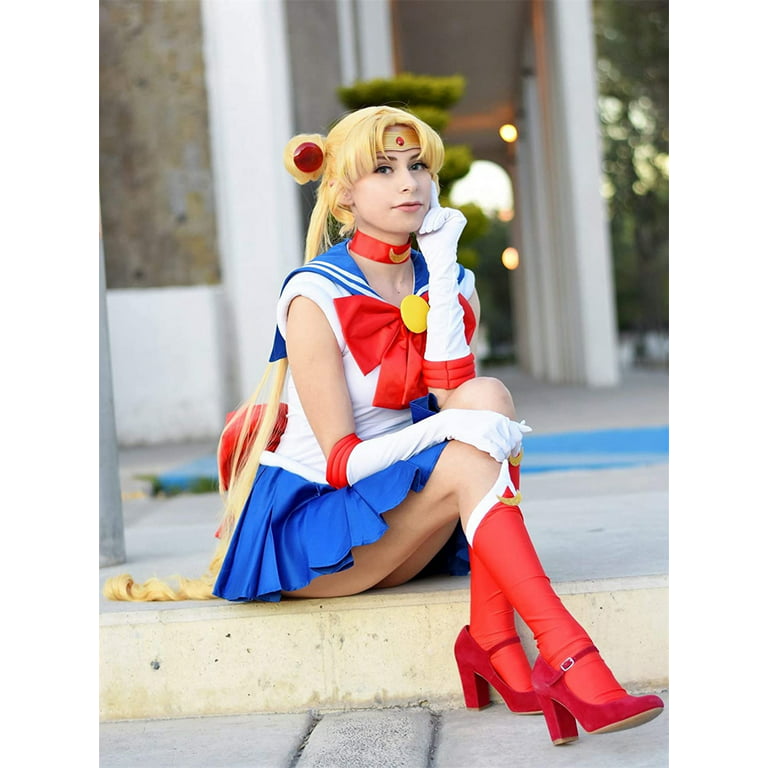Women's Sailor Moon Tsukino Usagi Adult/Kids Cosplay Costume 7 Pieces/Set 