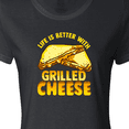 thumbnail image 4 of Inktastic Life is Better with Grilled Cheese Women's T-Shirt, 4 of 5