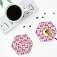 thumbnail image 5 of Pofeuu Bike with Donut Wheels Print Leather Coasters Set of 6, Round Cups Mugs Mat Pad for Home Kitchen Heat Resistant Drink Coasters,Hexagon, 5 of 7