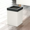 thumbnail image 3 of Gatco Elevate Stainless Steel 3 Gallon Square Wastebasket, Satin Nickel/Brushed Brass Lid, 3 of 7