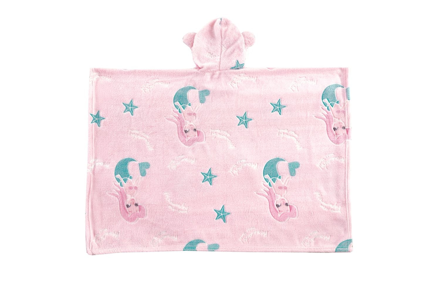 Sweat à capuche Marina Decoration phosphorescent pour enfants et filles, surdimensionné, en flanelle polaire douce et chaude, avec poche géante, 110 x 75 cm, rose sirène