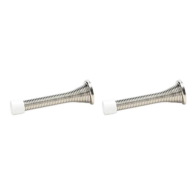 Riwesomey Tope de tope cepillado para puerta de pared con resorte Tope de puerta de metal resistente Tope de zócalo de puerta con resorte serie 1 2piezas Riwesomey CBP105250