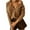 Khaki-Coat, variant on Qetyuw Fleece Jacket for Women Long Sleeve Casual Open Front Cardigan Button Down Lightweight Soft Jackets