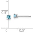 thumbnail image 2 of 14K White Gold 3mm Blue Topaz Stud Earrings, 2 of 2