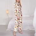 thumbnail image 3 of Fotbe Autumn Maple Leaf with Hedgehog Conjunto de Pijama de Manga Larga para Mujer con Estampado, Ropa de Dormir de 2 Piezas, Conjunto de Casa Suave y Cómodo con Bolsillos-Medium, 3 of 7