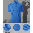 thumbnail image 4 of SPEEDRUN Men's Moisture-Wicking Quick-Dry Golf Polo Shirt Casual Business Short Sleeve Indigo Blue L, 4 of 6